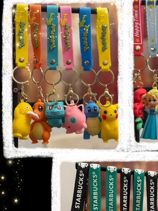 Other - 3D Pokémon Keychain- Pikachu Squirtle Jigglypuff Psyduck